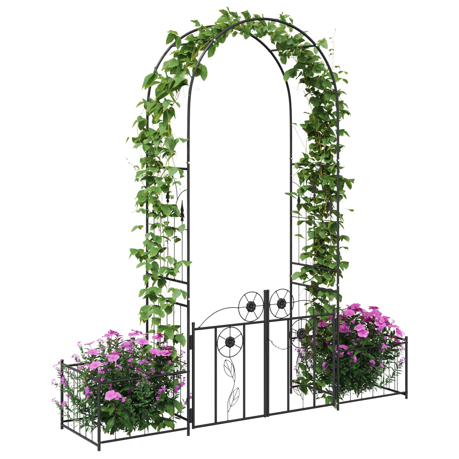 Vidaxl Arche de jardin avec serrure noir 203 x 50 x 218 cm