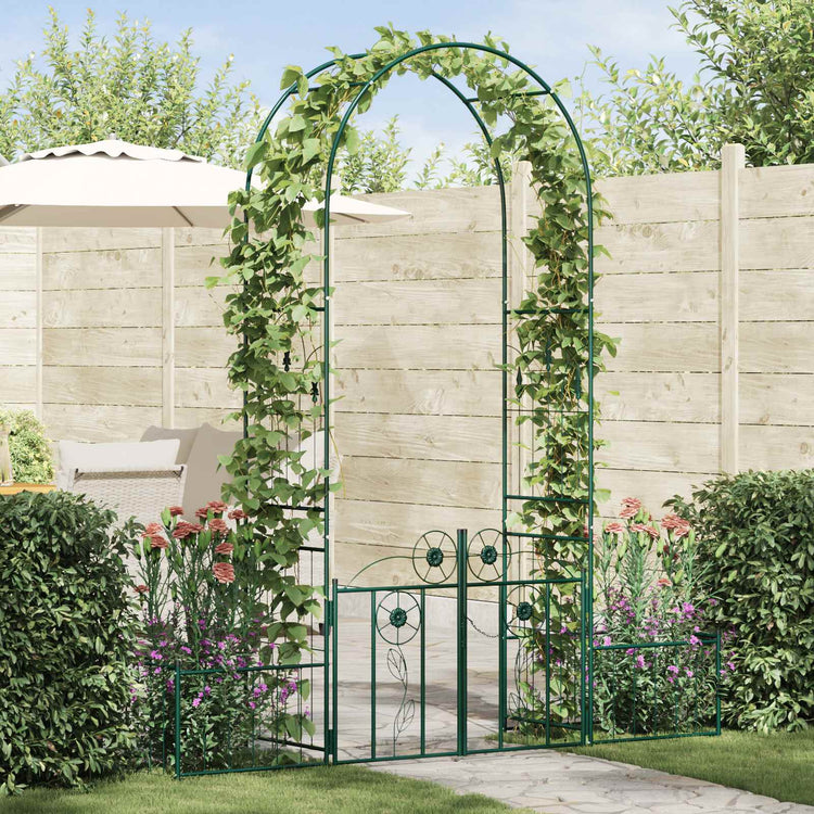 Vidaxxl arche de jardin avec serrure vert 203 x 50 x 218 cm
