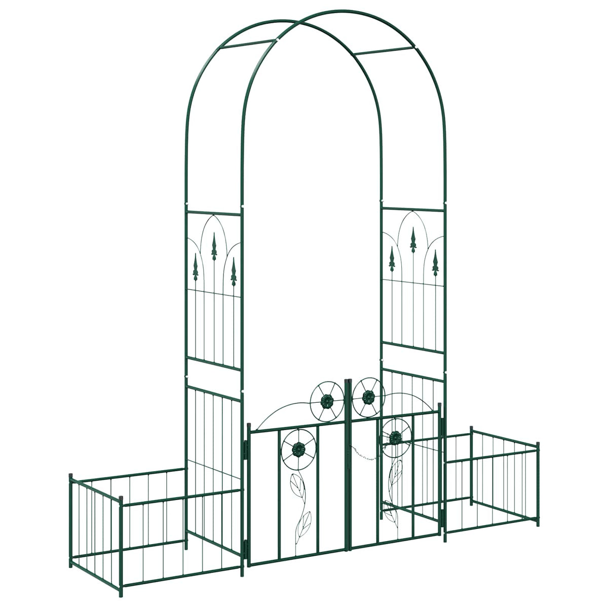 Vidaxxl arche de jardin avec serrure vert 203 x 50 x 218 cm