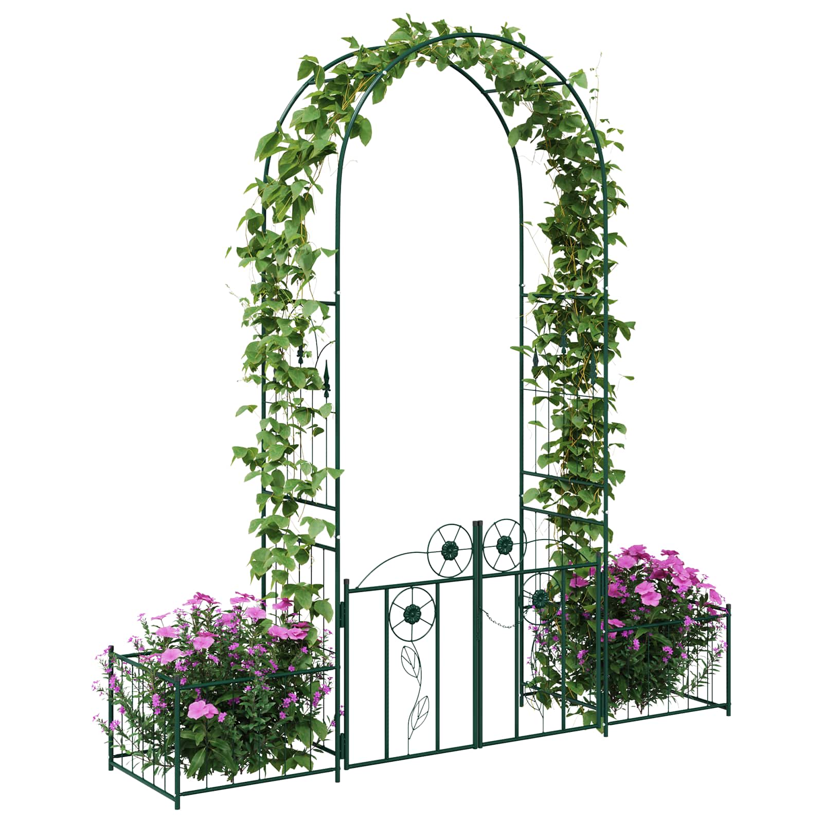 Vidaxxl arche de jardin avec serrure vert 203 x 50 x 218 cm