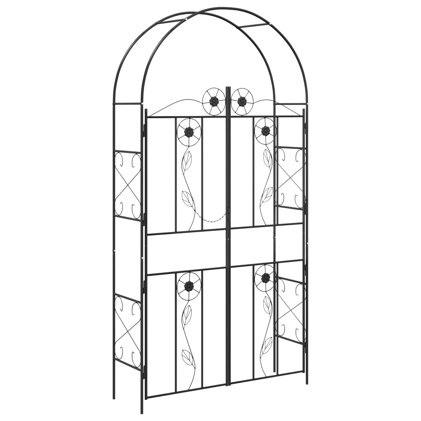 Vidaxl arche de jardin uni noir 115 x 37 x 226 cm