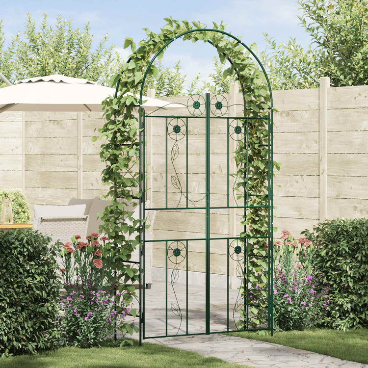 Vidaxl arche de jardin uni vert 115 x 37 x 226 cm