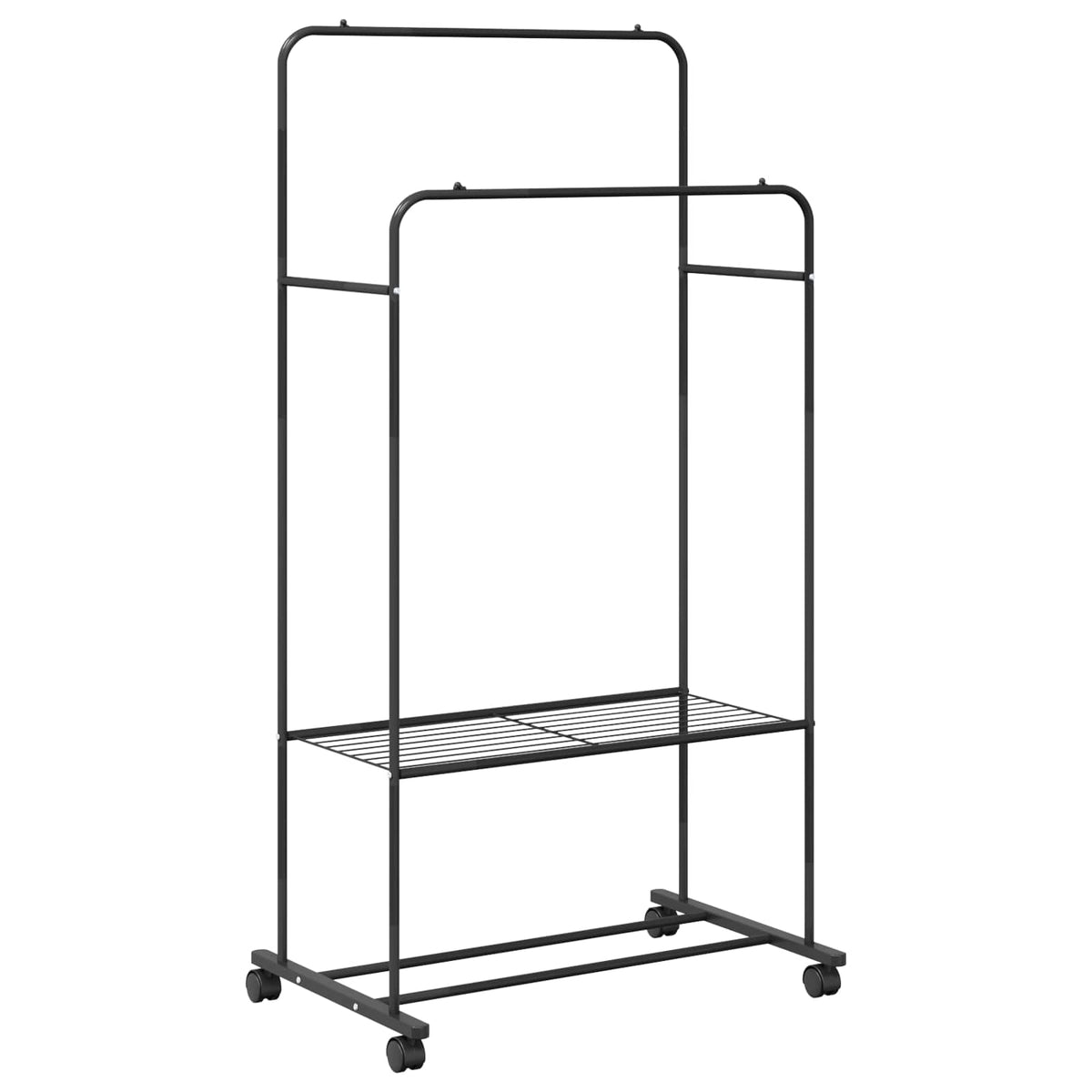 Vidaxx portant à vêtements avec étagère à roulettes avec rangement noir 80 x 53 x 156 cm