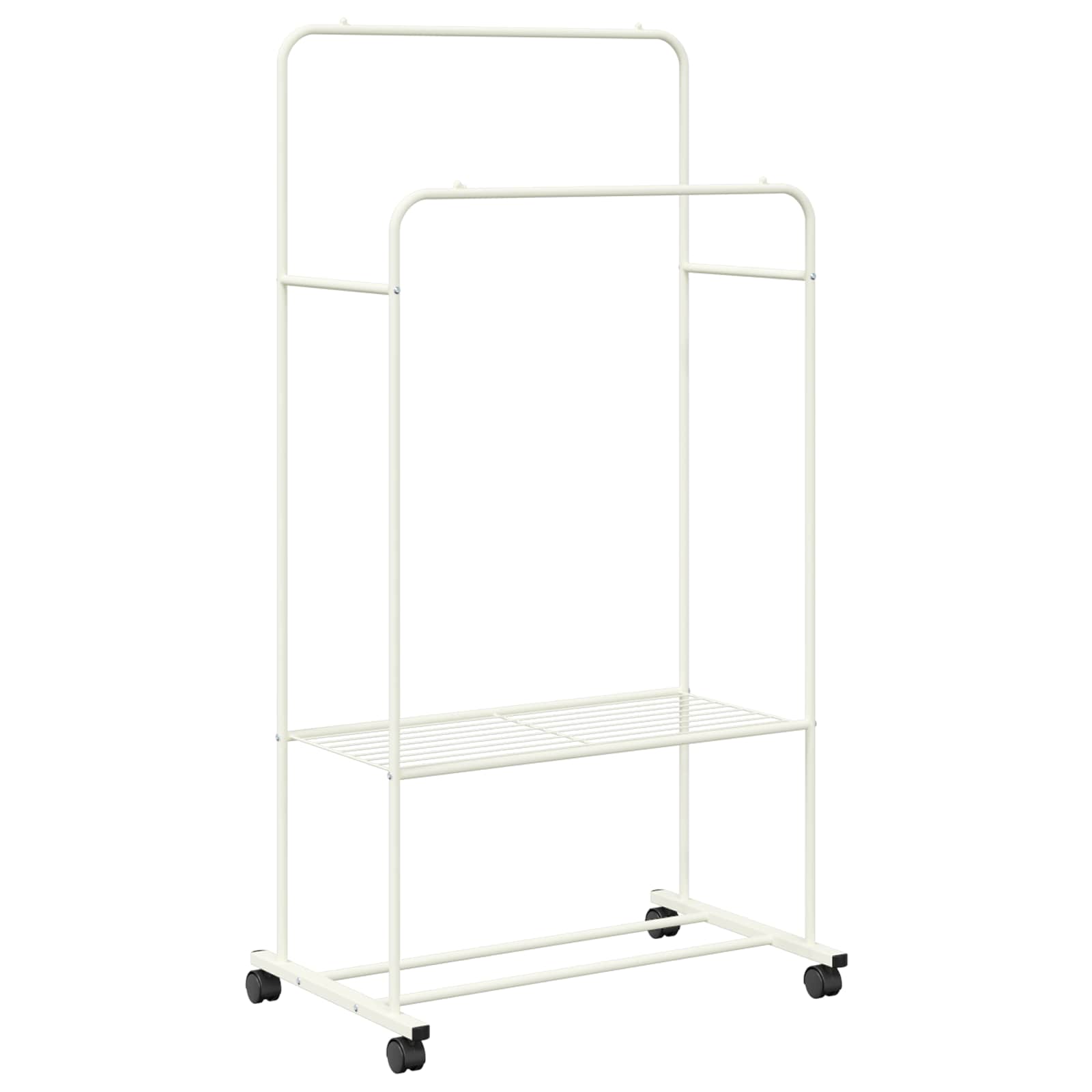 Vidaxx portant à vêtements avec étagère à roulettes avec rangement blanc 80 x 53 x 156 cm
