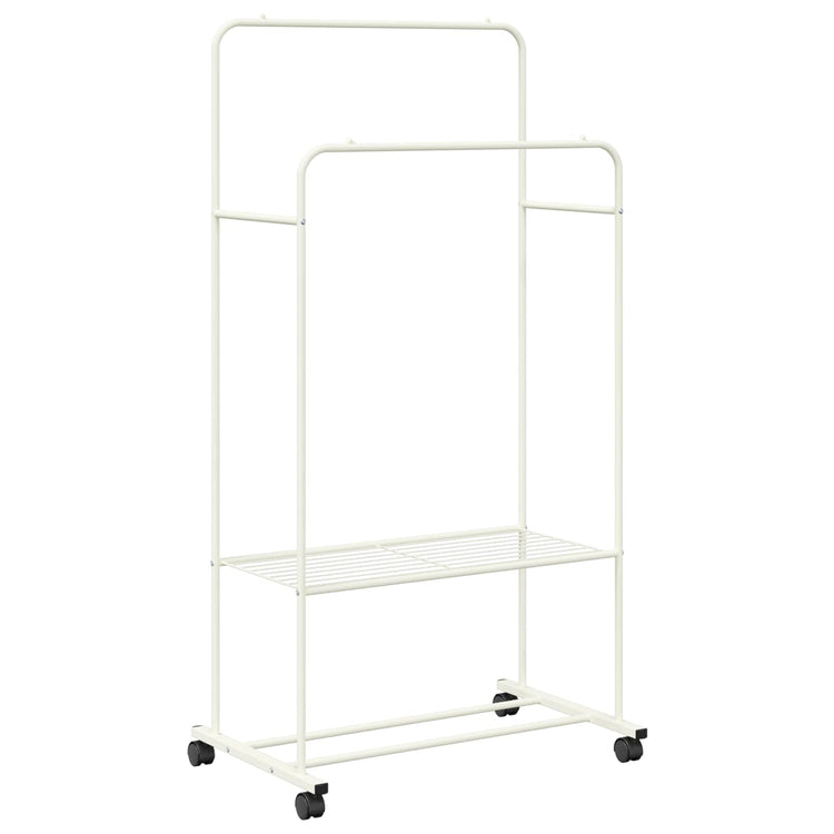 Vidaxx portant à vêtements avec étagère à roulettes avec rangement blanc 80 x 53 x 156 cm