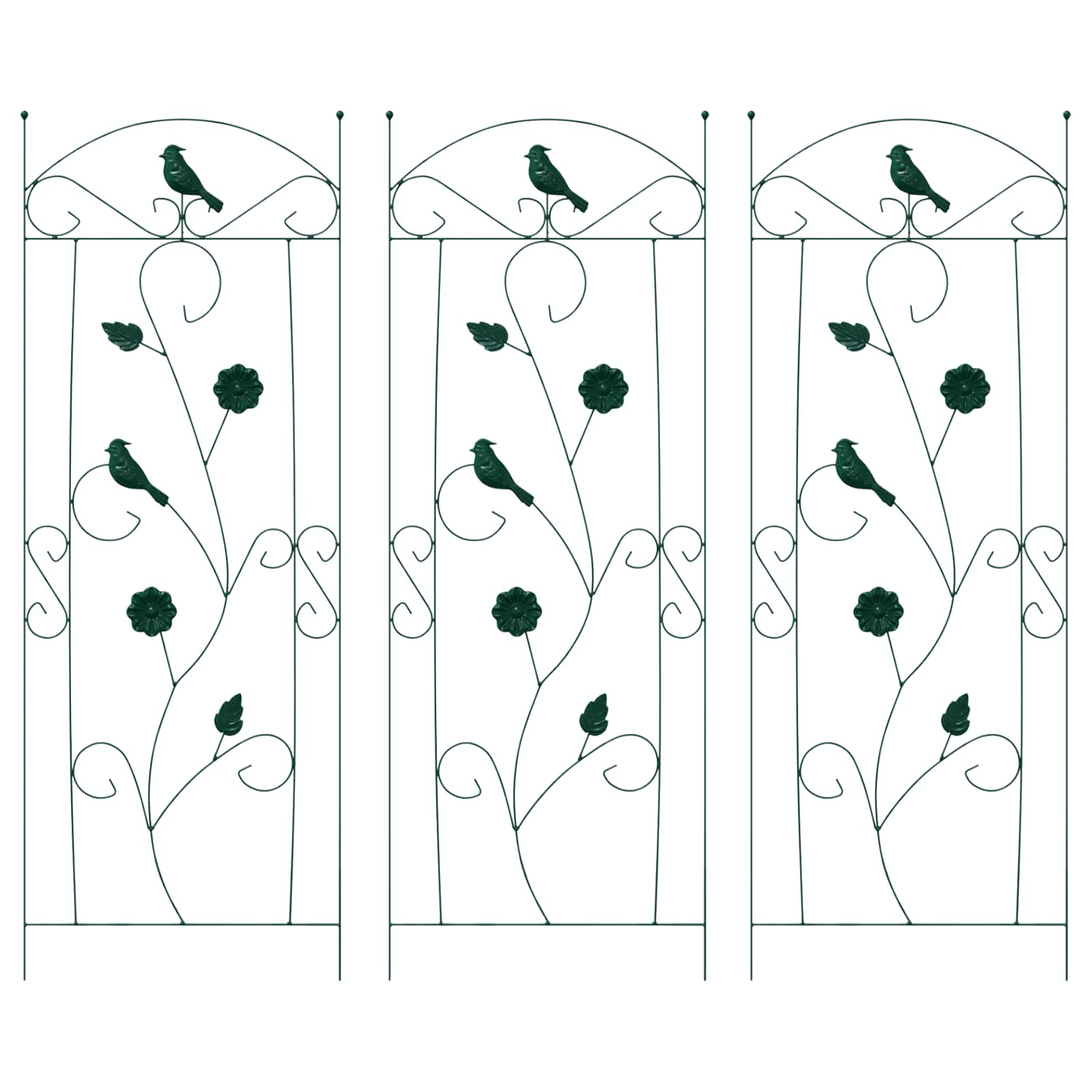 Vidaxl clôture de jardin 3 pcs vert 110 x 40 cm acier