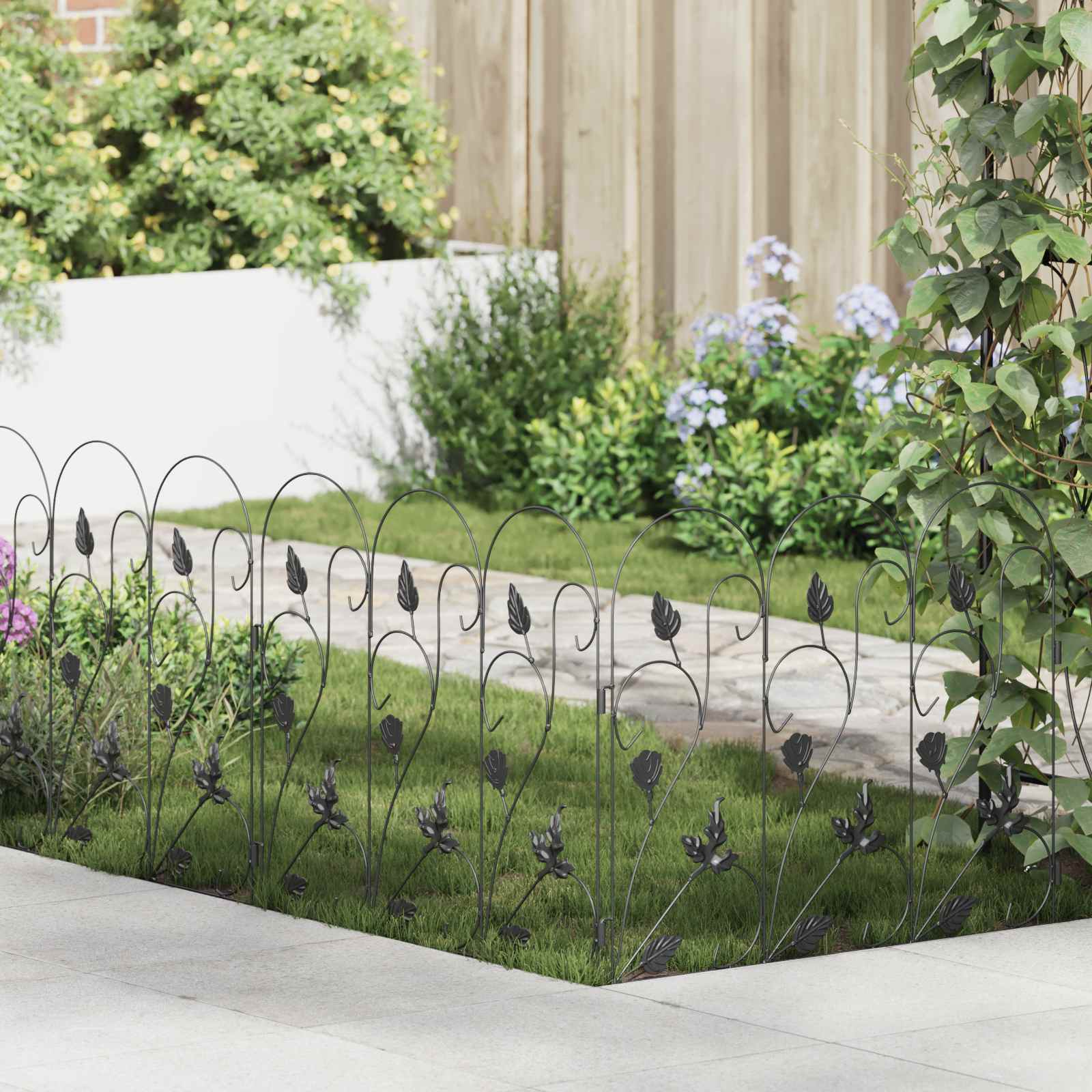 Vidaxl treillis de clôture de jardin noir 307 x 54,5 x 0,3 cm