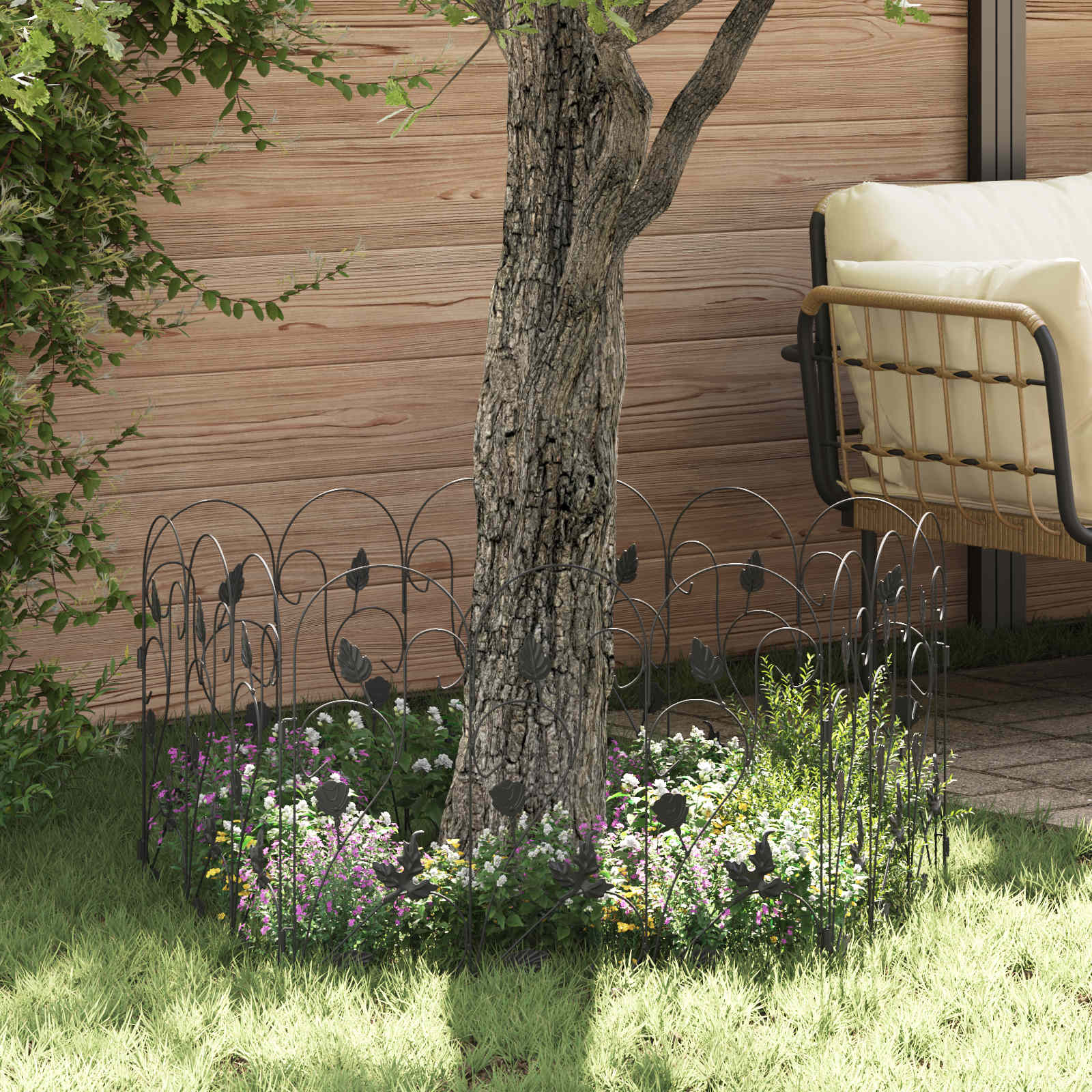 Vidaxl treillis de clôture de jardin noir 307 x 54,5 x 0,3 cm