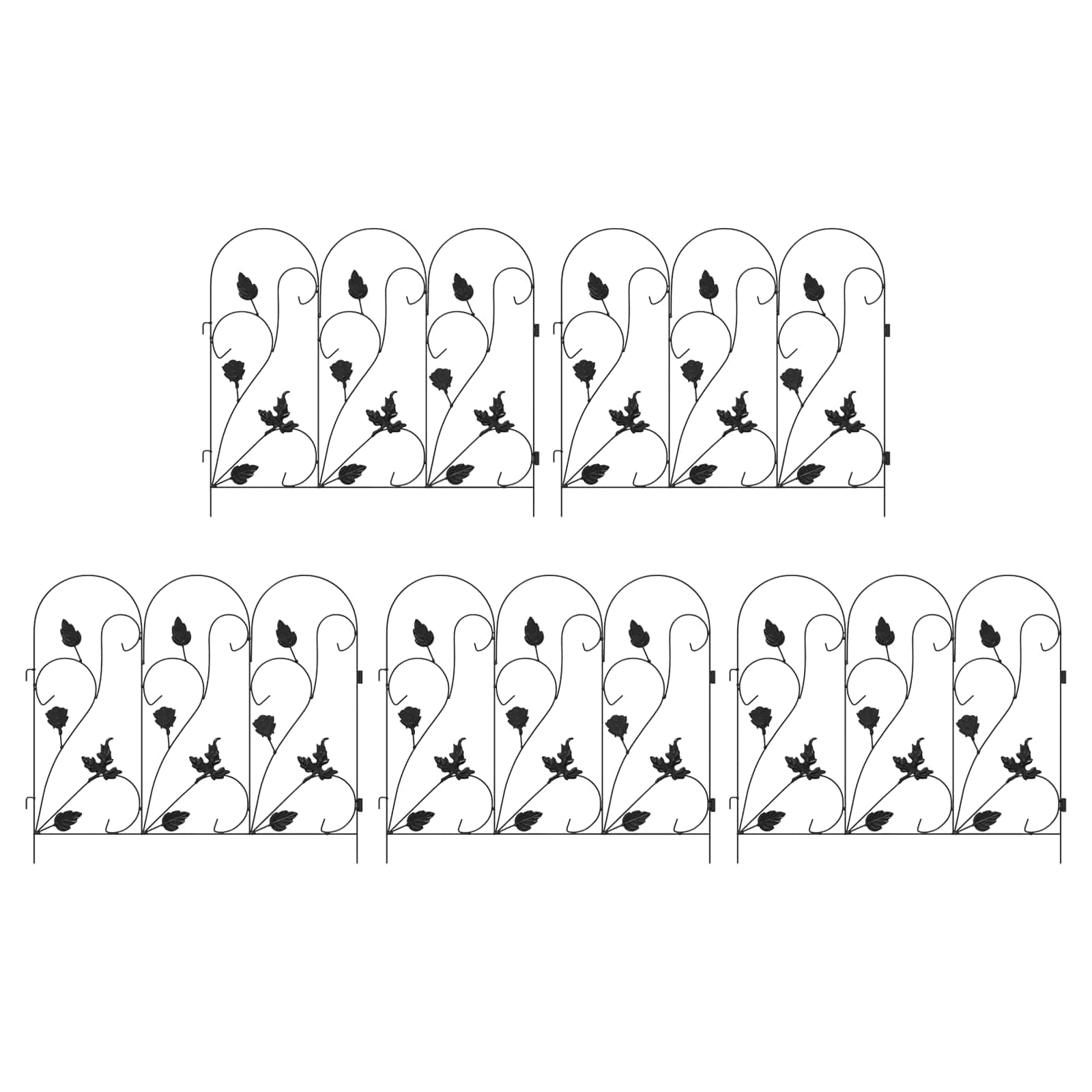 Vidaxl treillis de clôture de jardin noir 307 x 54,5 x 0,3 cm