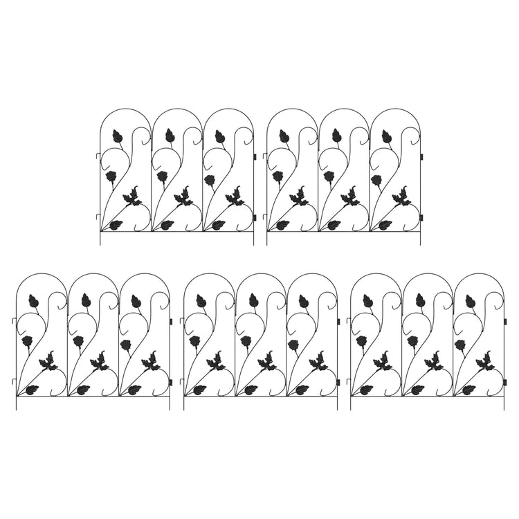 Vidaxl treillis de clôture de jardin noir 307 x 54,5 x 0,3 cm
