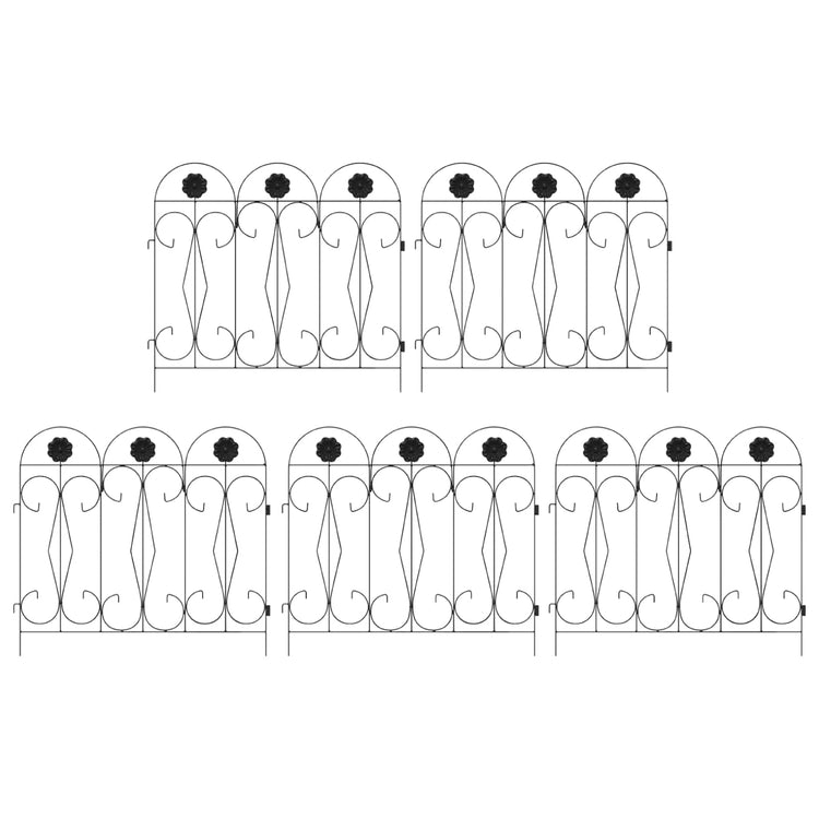 Vidaxl treillis de clôture de jardin noir 305,5 x 55,5 x 0,3 cm