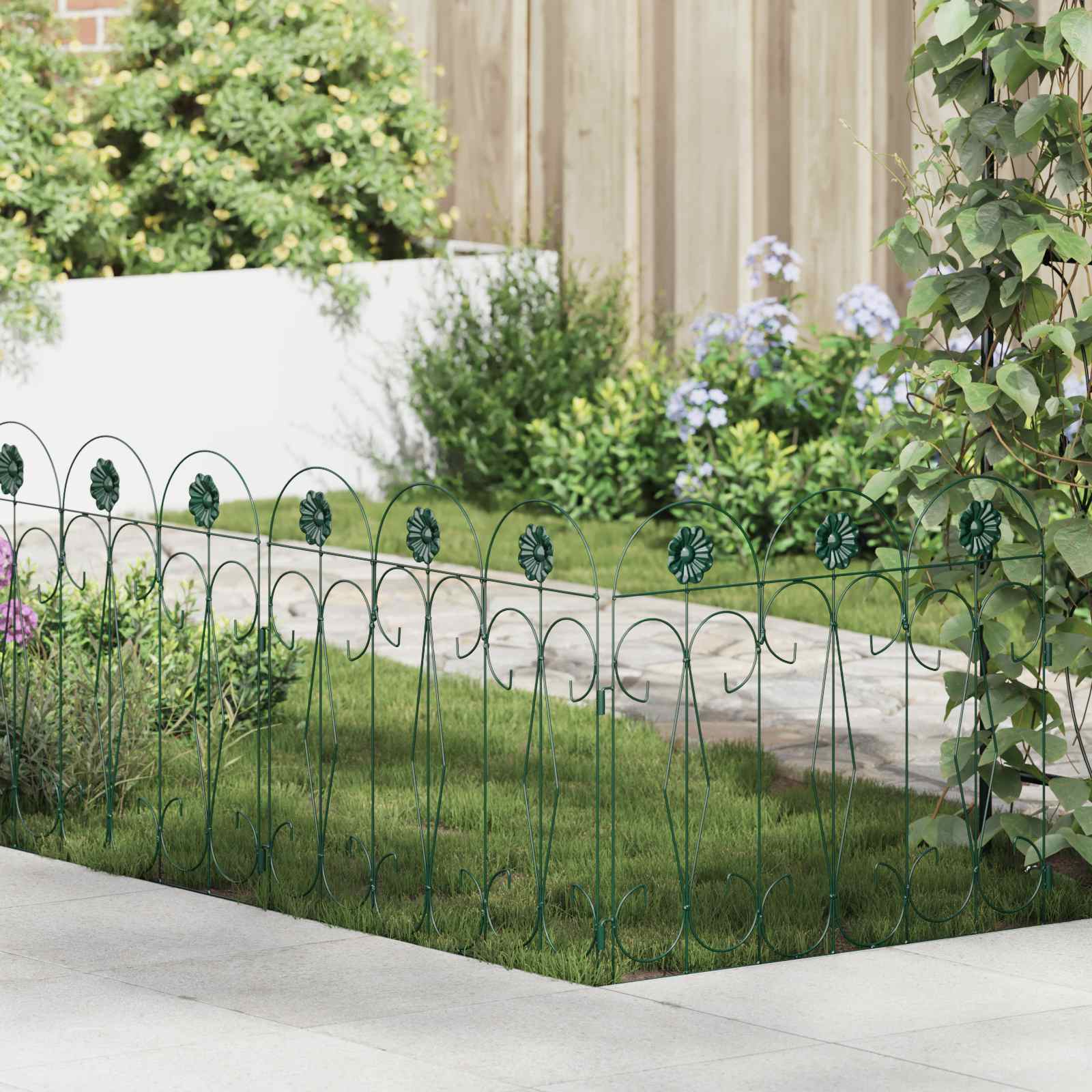 Vidaxl treillis de clôture de jardin vert 305,5 x 55,5 x 0,3 cm