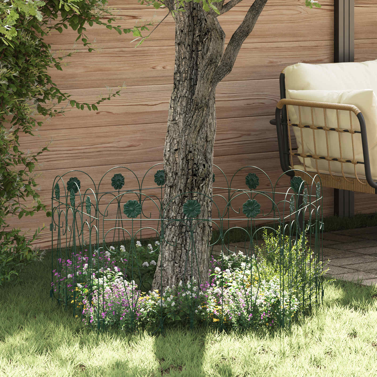 Vidaxl treillis de clôture de jardin vert 305,5 x 55,5 x 0,3 cm
