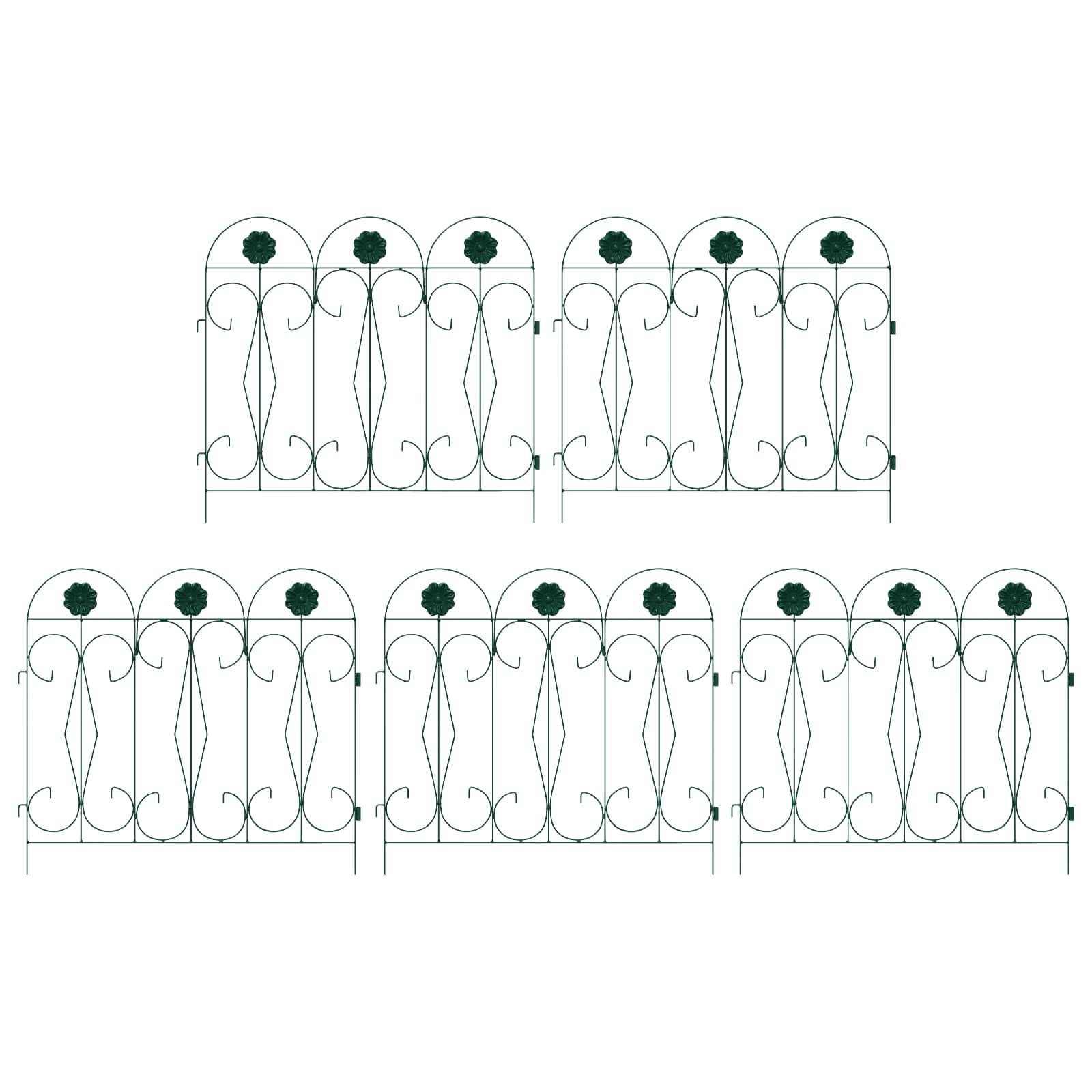 Vidaxl treillis de clôture de jardin vert 305,5 x 55,5 x 0,3 cm