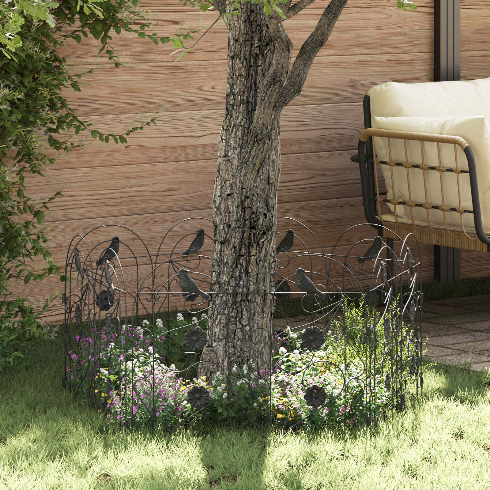 Vidaxl treillis de clôture de jardin noir 308,5 x 54,5 x 0,3 cm