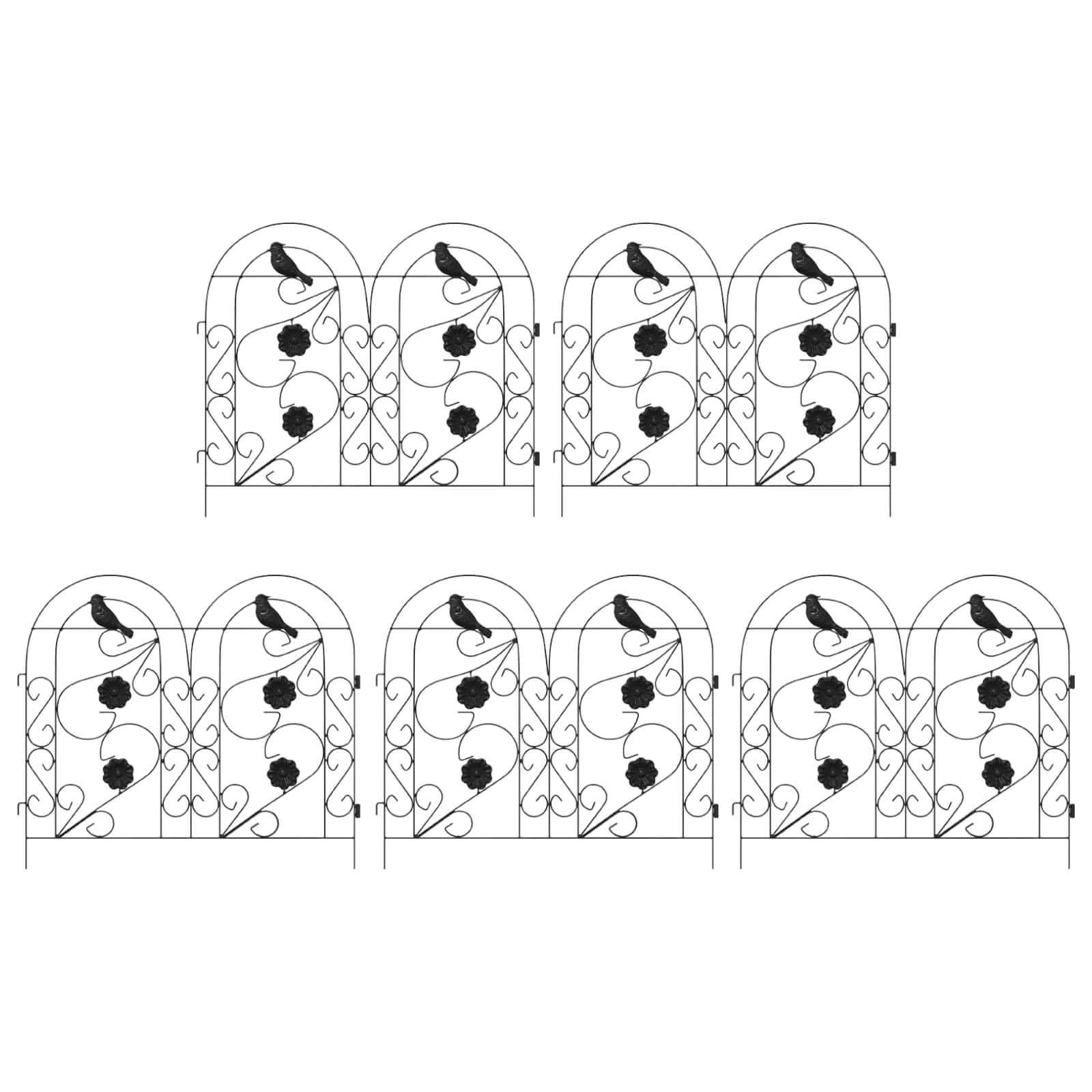 Vidaxl treillis de clôture de jardin noir 308,5 x 54,5 x 0,3 cm