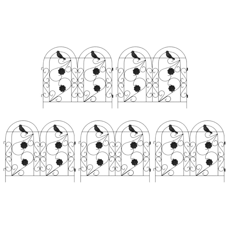 Vidaxl treillis de clôture de jardin noir 308,5 x 54,5 x 0,3 cm