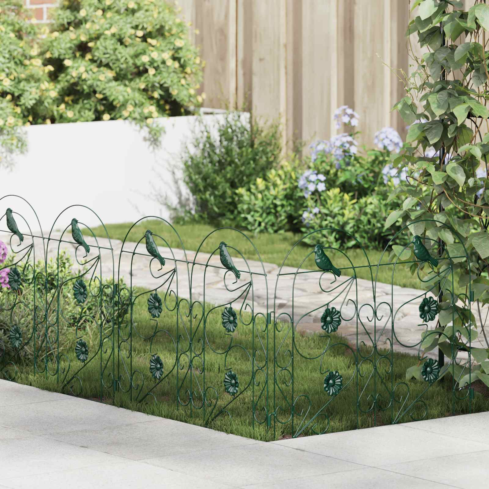 Vidaxl treillis de clôture de jardin vert 308,5 x 54,5 x 0,3 cm