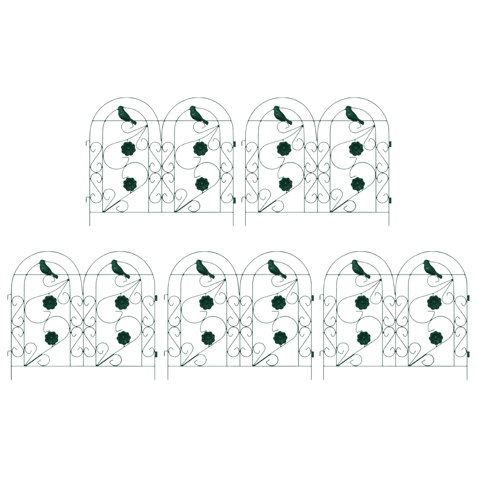 Vidaxl treillis de clôture de jardin vert 308,5 x 54,5 x 0,3 cm