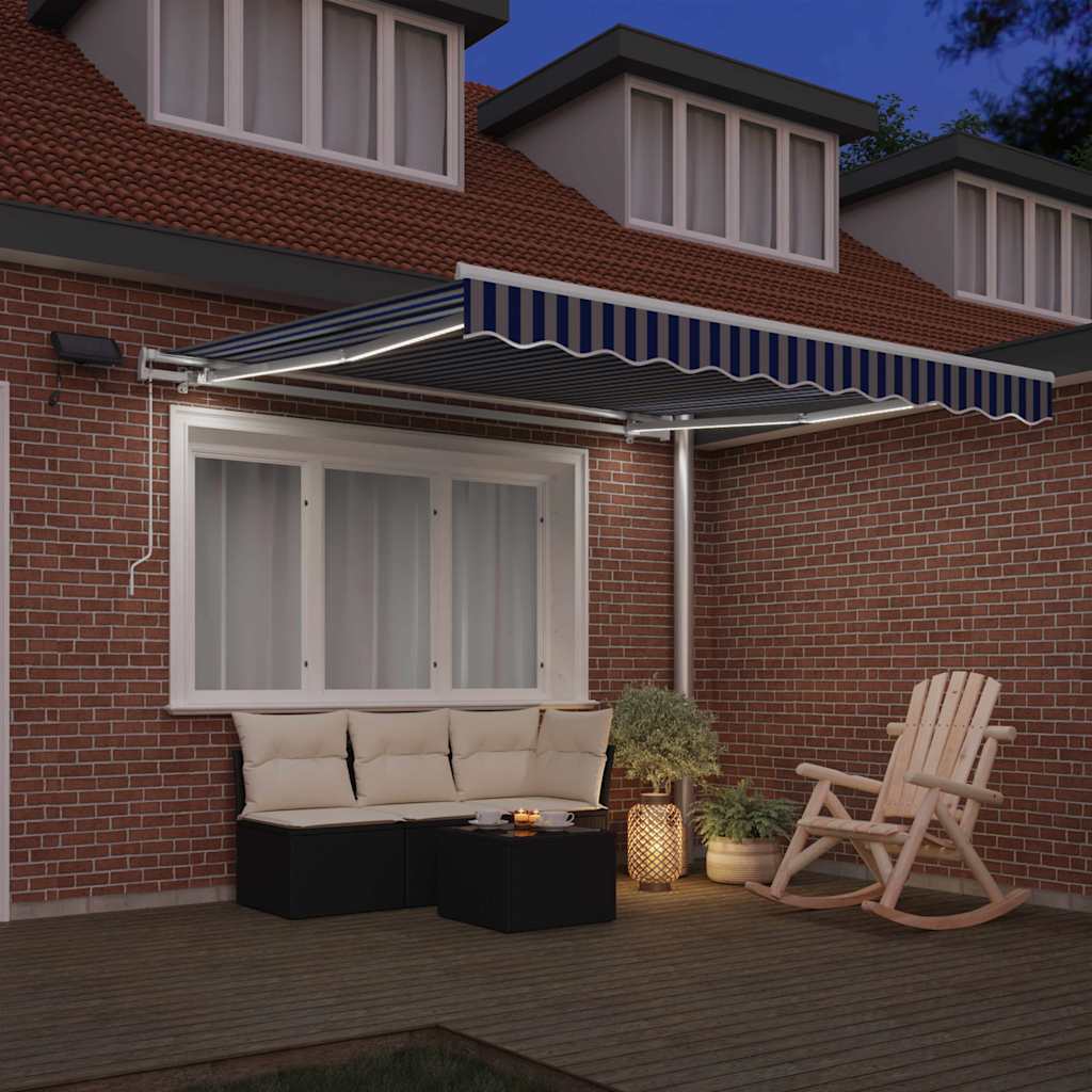 Vidaxx parasol pliable bleu et blanc 350 x 250 cm