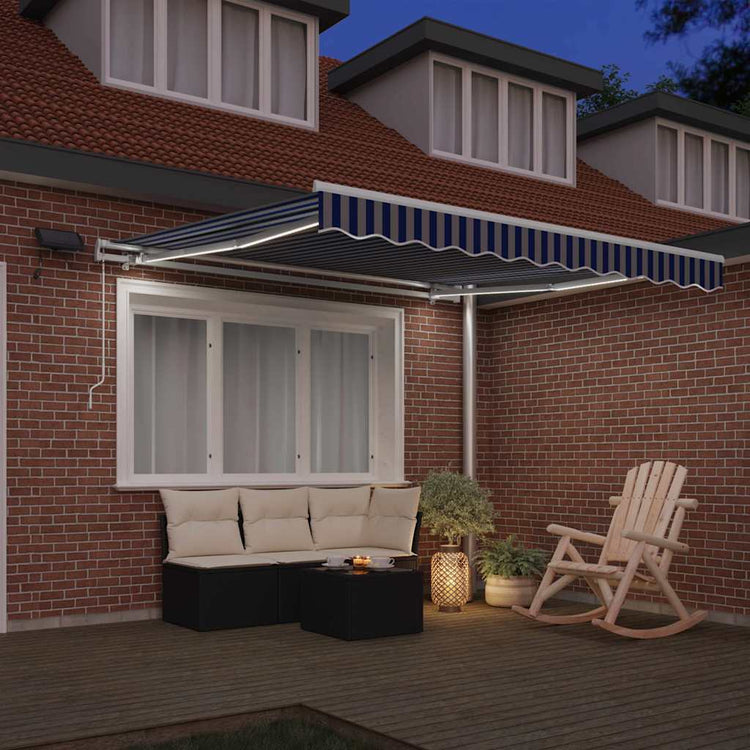 Vidaxx parasol pliable bleu et blanc 350 x 250 cm
