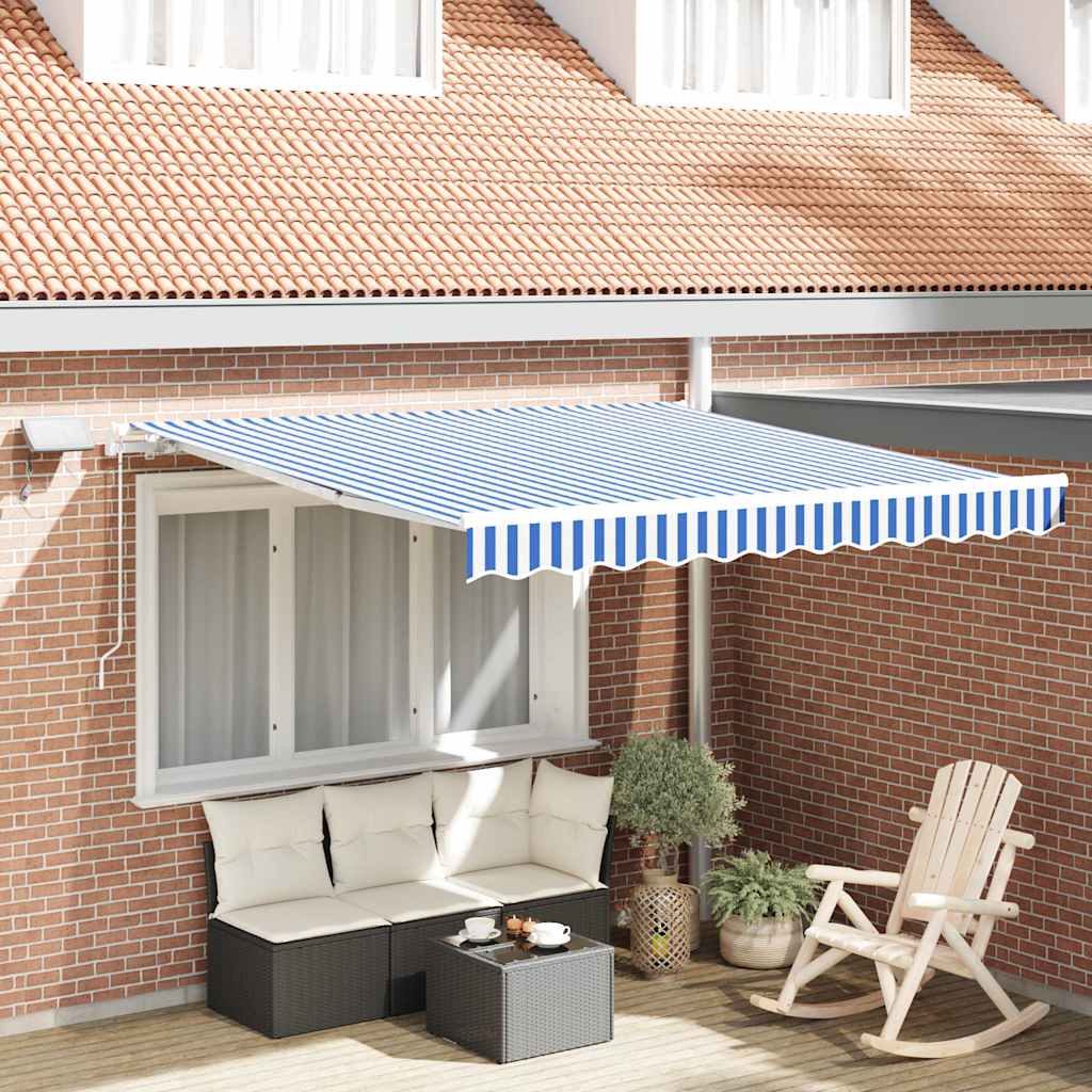 Vidaxx parasol pliable bleu et blanc 350 x 250 cm