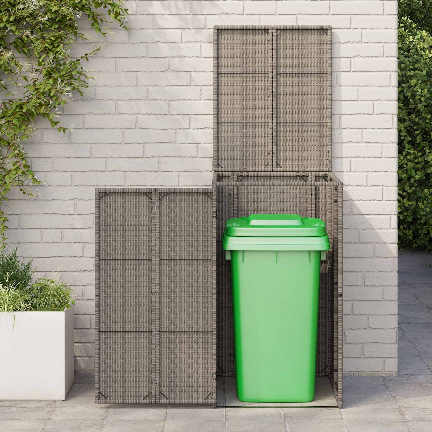 Vidaxx poubelle gris 65 x 80 x 115 cm polyéthylène