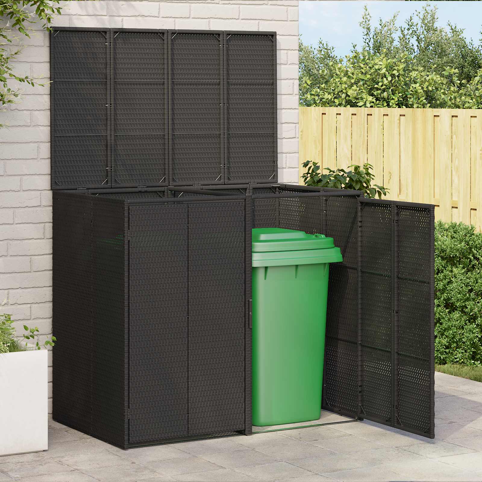 Vidaxx boîte poubelle 2 pcs noir 65 x 80 x 115 cm polyéthylène