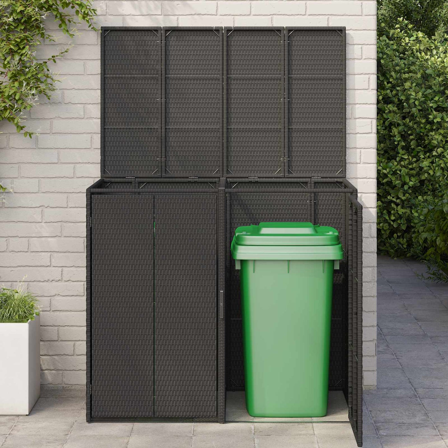 Vidaxx boîte poubelle 2 pcs noir 65 x 80 x 115 cm polyéthylène
