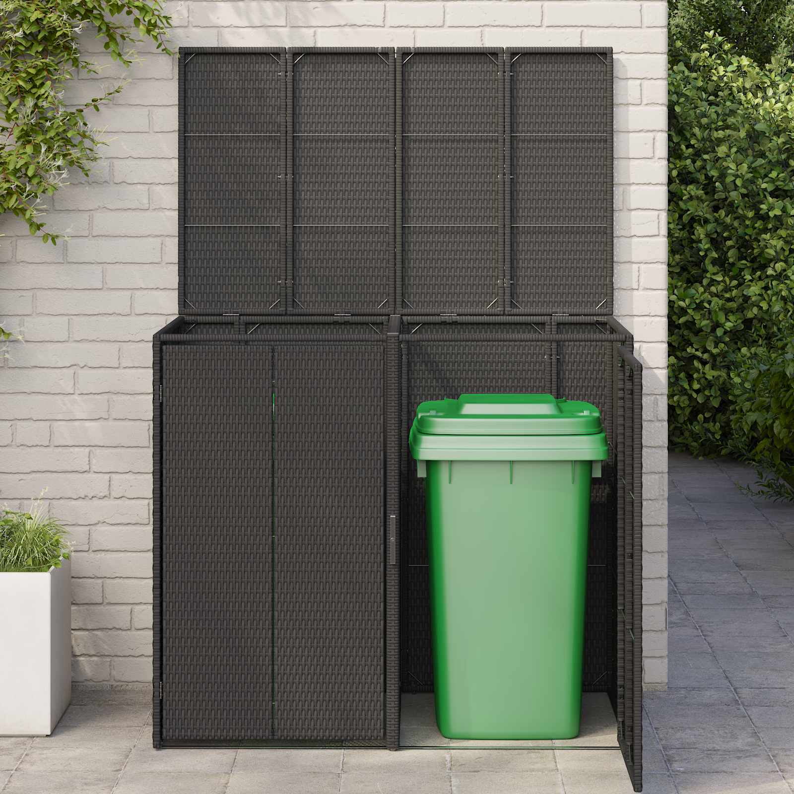 Vidaxx boîte poubelle 2 pcs noir 65 x 80 x 115 cm polyéthylène