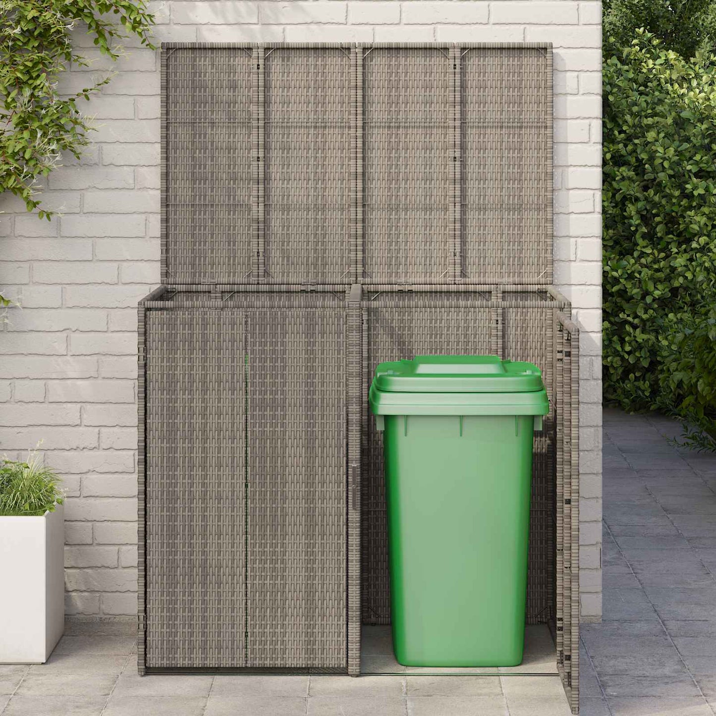 Vidaxx boîte poubelle 2 pcs gris 65 x 80 x 115 cm polyéthylène