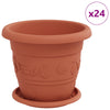 Vidaxxl pots de plantes 24 pcs rouge brique ø 26 x 21,5 cm en plastique
