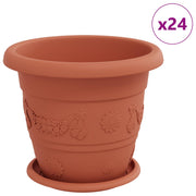 Vidaxxl pots de plantes 24 pcs rouge brique ø 26 x 21,5 cm en plastique - afbeelding 2