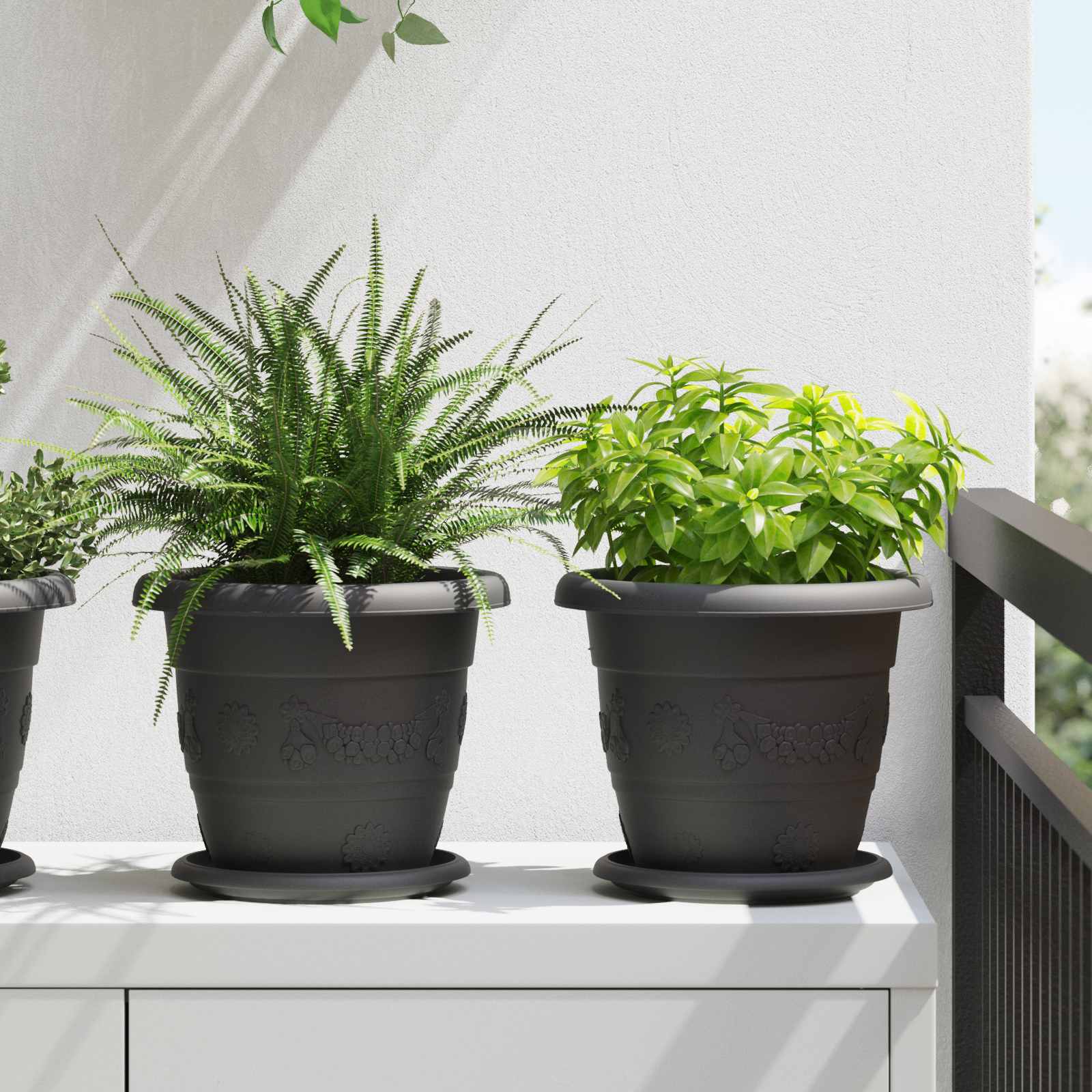 Vidaxxl pots de plantes 24 pcs noir ø 26 x 21,5 cm en plastique