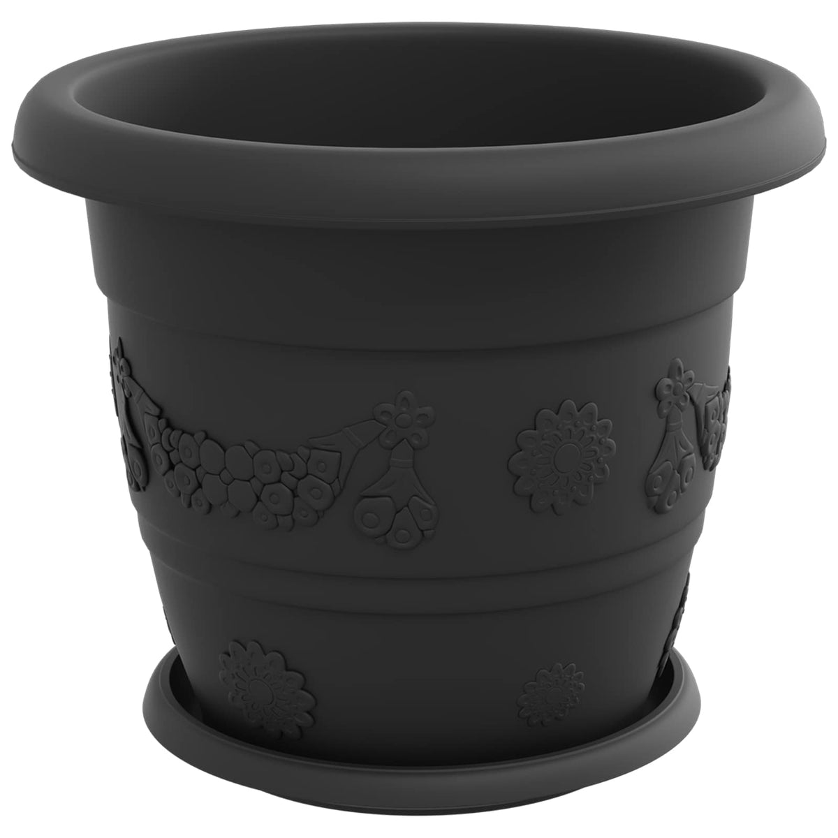 Vidaxxl pots de plantes 24 pcs noir ø 26 x 21,5 cm en plastique
