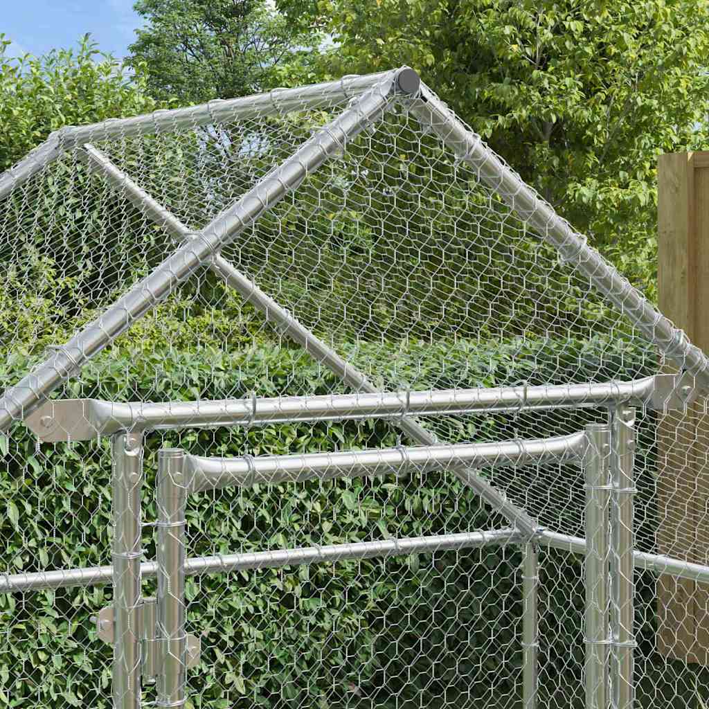 Vidaxl poulailler argent 170 x 100 x 177 cm acier galvanisé