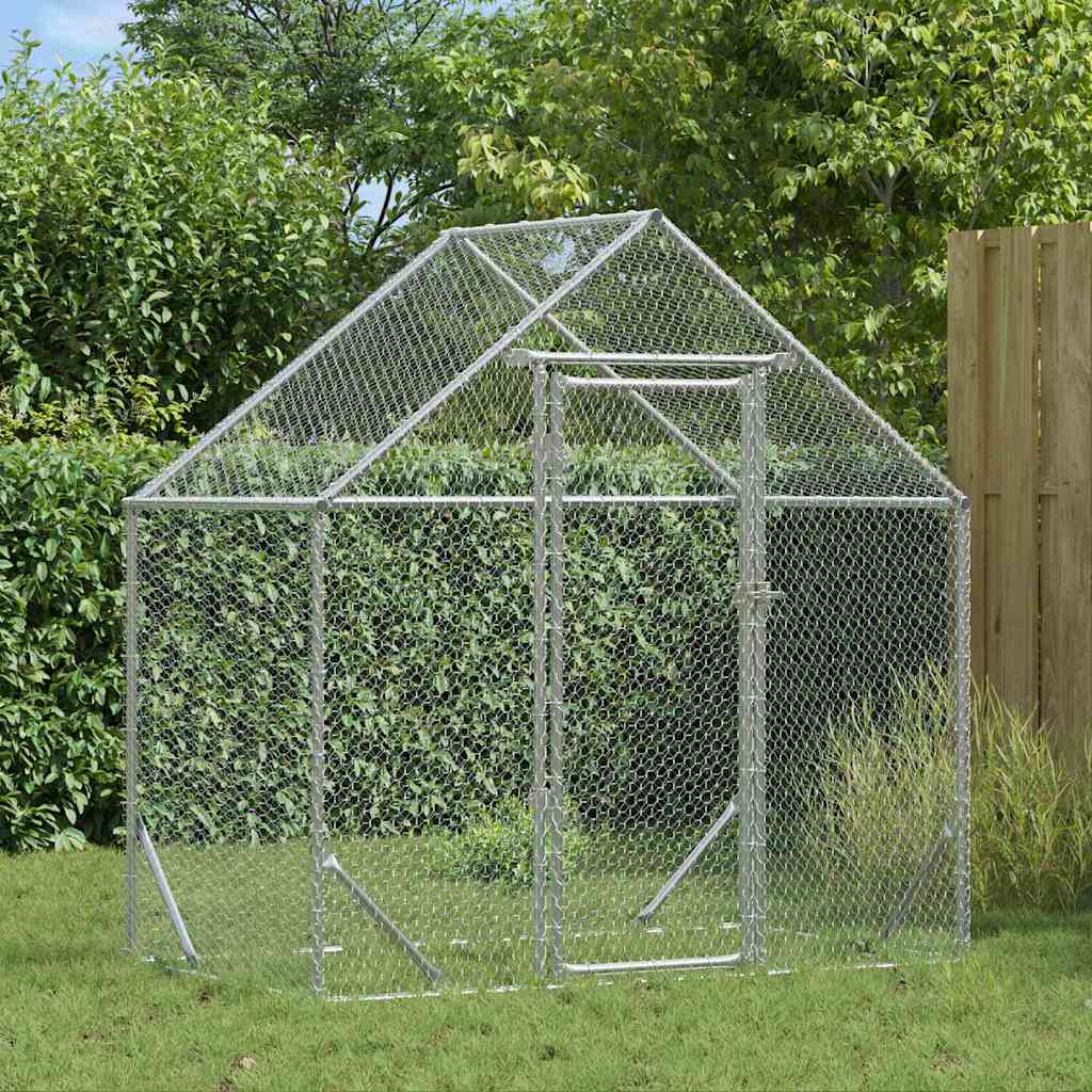 Vidaxl poulailler argent 170 x 100 x 177 cm acier galvanisé