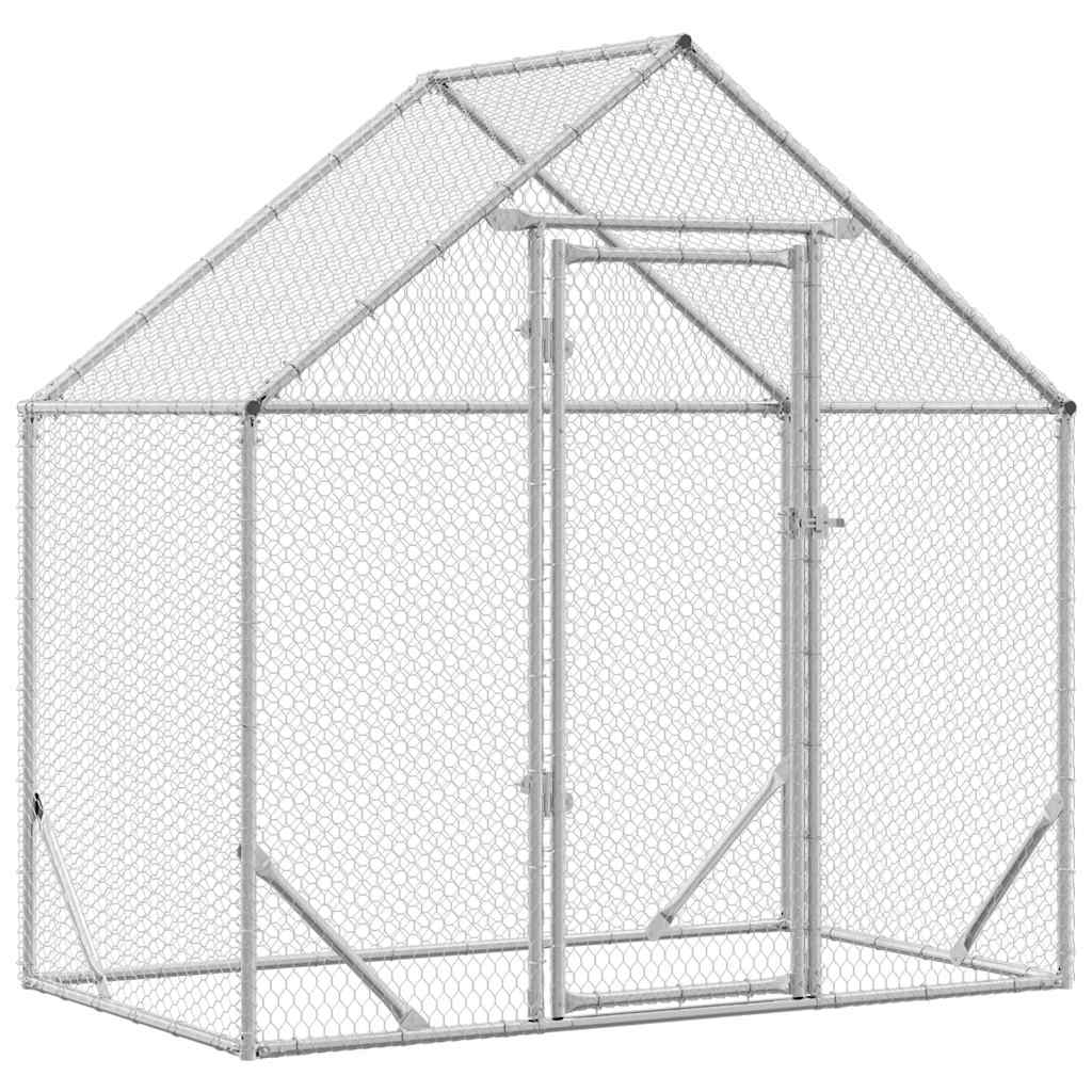 Vidaxl poulailler argent 170 x 100 x 177 cm acier galvanisé