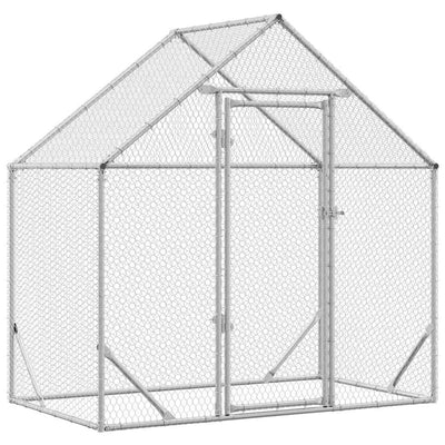 Vidaxl poulailler argent 170 x 100 x 177 cm acier galvanisé