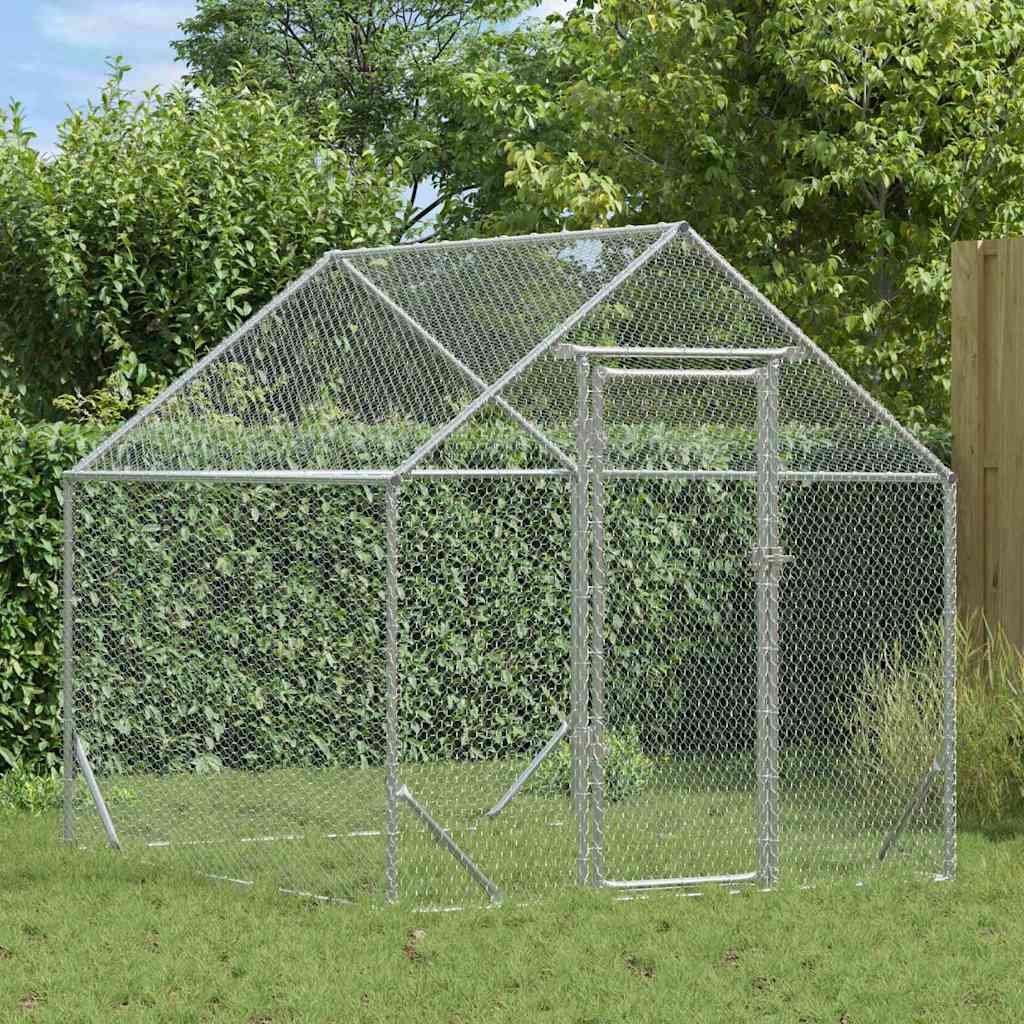 Vidaxx poulailler argent 200x170x177cm acier galvanisé