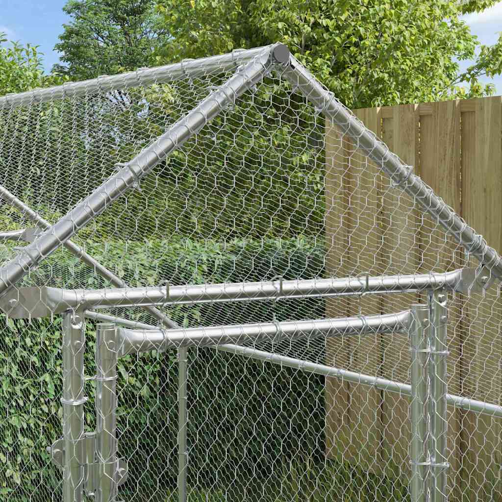 Vidaxx poulailler argent 400x170x177cm acier galvanisé