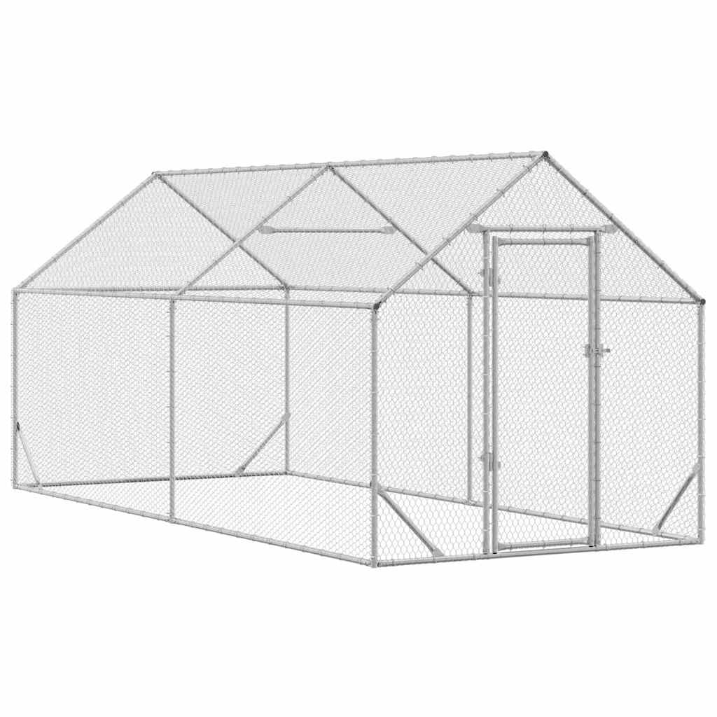 Vidaxx poulailler argent 400x170x177cm acier galvanisé