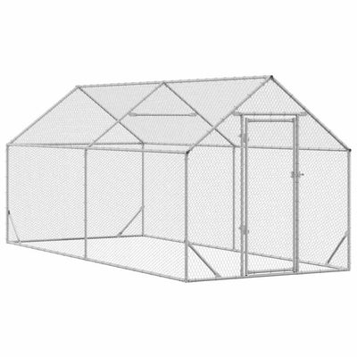 Vidaxx poulailler argent 400x170x177cm acier galvanisé