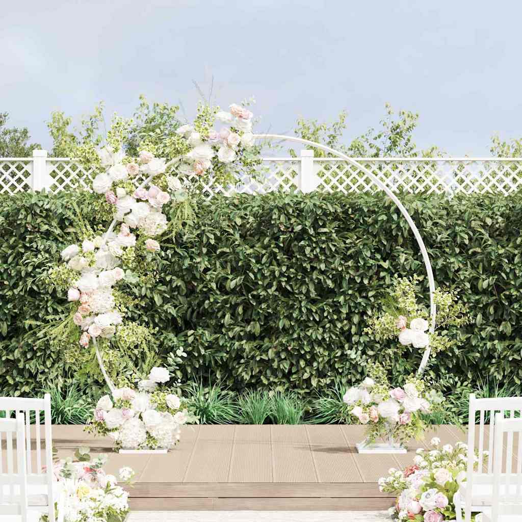 VidaXL bord de mariage blanc 220 x 45 x 200 cm acier