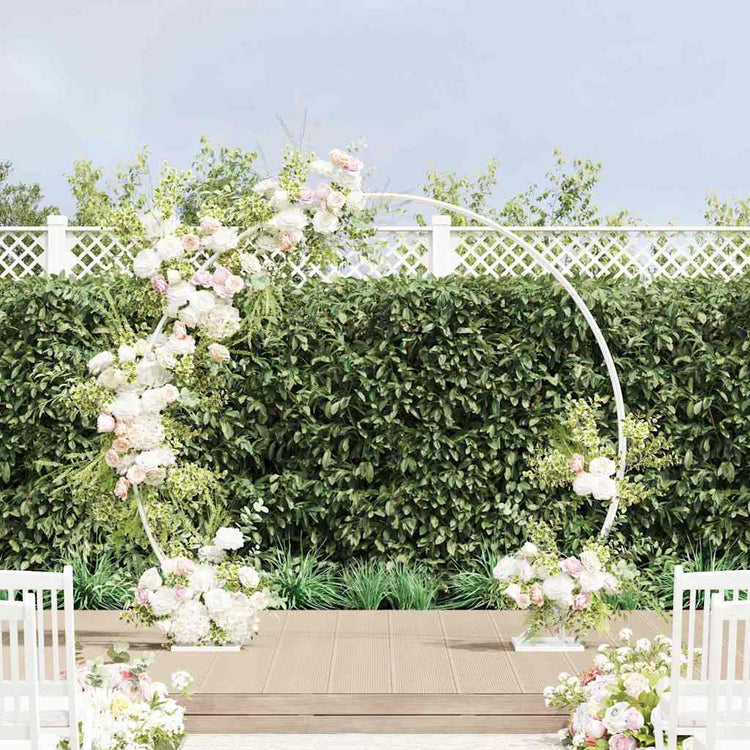 VidaXL bord de mariage blanc 220 x 45 x 200 cm acier