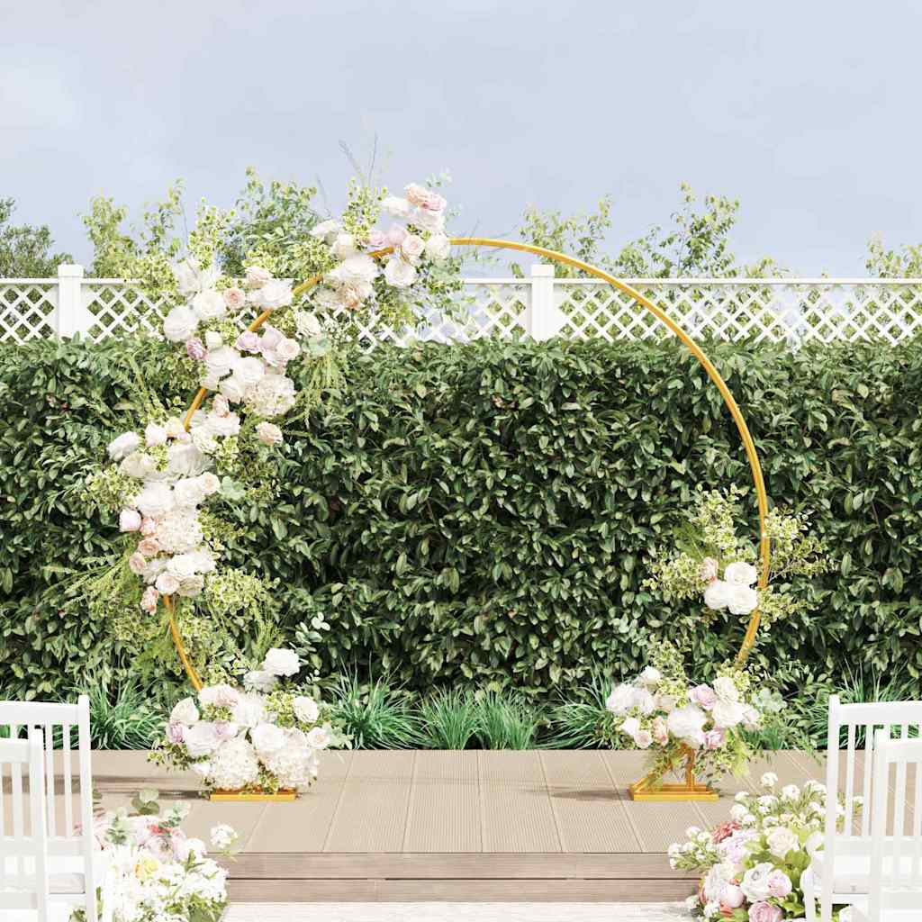 VidaXL bordure de mariage or 220 x 45 x 200 cm acier