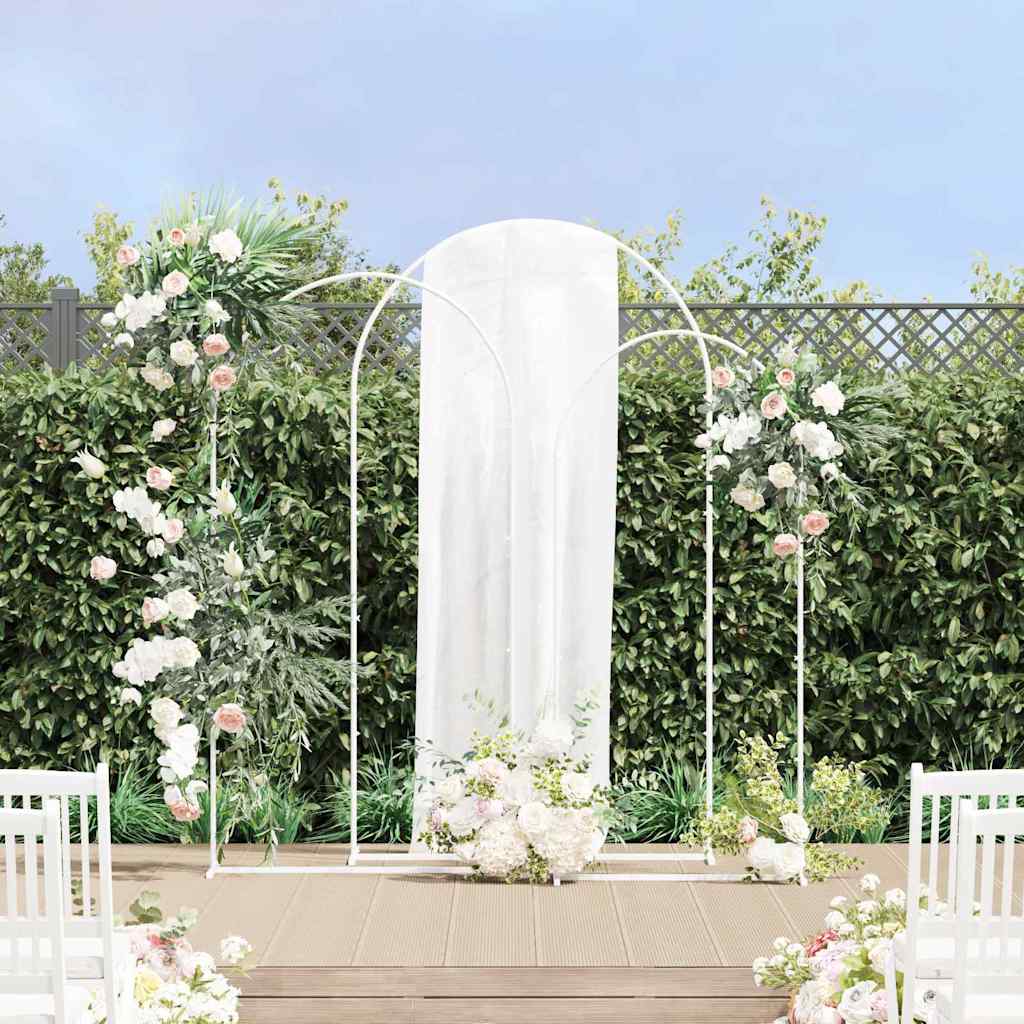 VidaXL bordure de mariage 3 pcs acier blanc