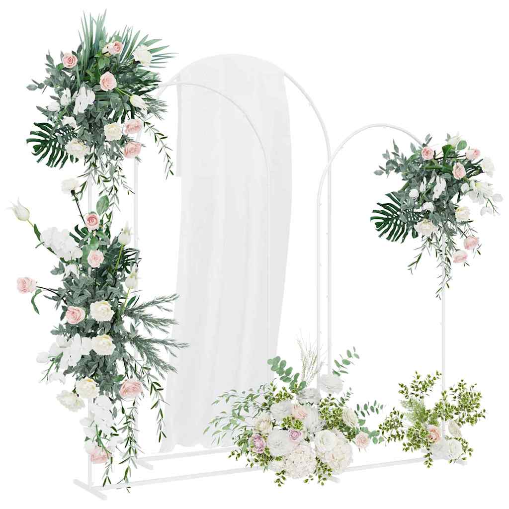 VidaXL bordure de mariage 3 pcs acier blanc