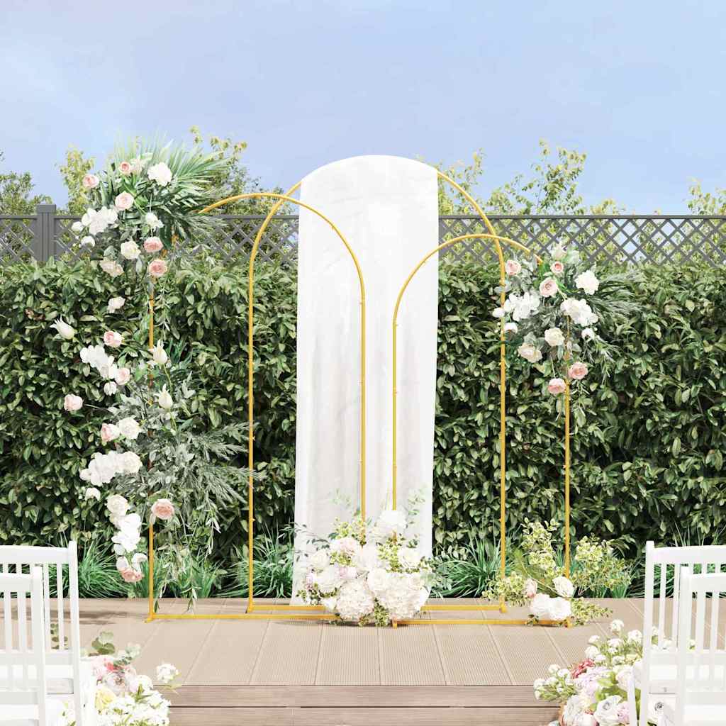 VidaXL bordure de mariage 3 pcs acier doré