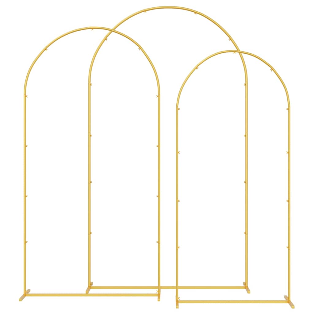 VidaXL bordure de mariage 3 pcs acier doré